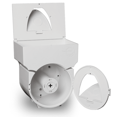 Toilettenpapierspender -  Entdecken Sie die formschöne Toilettenarmatur - Two in One Sanitary mit integriertem Desinfektionsgel Spender. Maximale Hygiene für Ihr Bad. Einfache Wandmontage, universelle Befüllung & sicherer Schutz für Toilettenpapier & Desinfektionstücher. Vermeiden Sie Kreuzkontamination und sorgen Sie für saubere Hände.